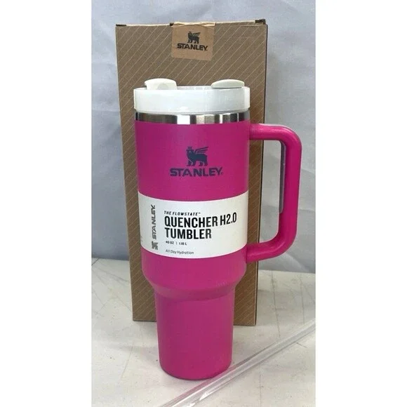 Stanley 40oz Quencher H2.0 FlowState Tumbler Rose Red Pink Sealed Cup NEW - Picture 2 of 8